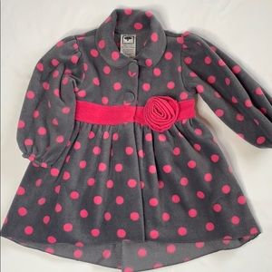 Girls pink/gray polka jacket 24m